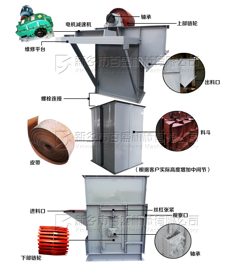 皮带斗式提升机产品结构